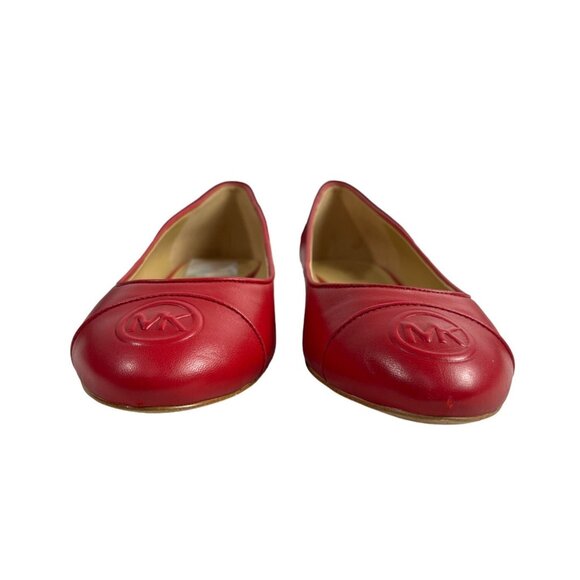 Michael Kors Women's Red Leather Dylan Flats Sz 7.5 - Picture 3 of 14